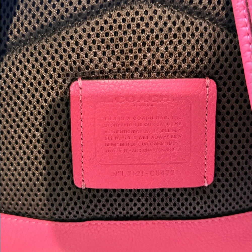 Coach Vibrant Pink Leather Backpack - Picture 5 of 11